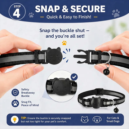 Cat Smart Tracking Collar Lightweight Waterproof Adjustable Works with Google Find Hub Bluetooth Anti Lost GPS Locator for Pet