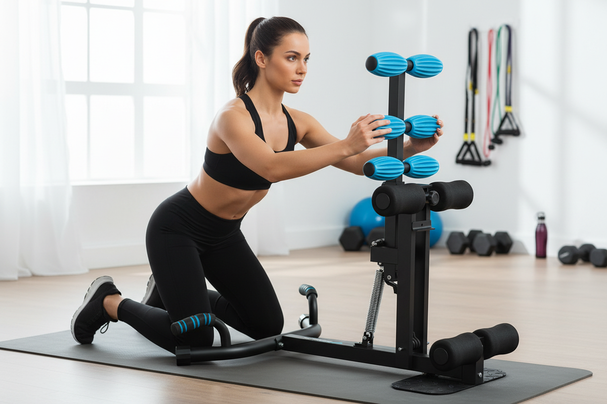 Customer using deep squat core trainer