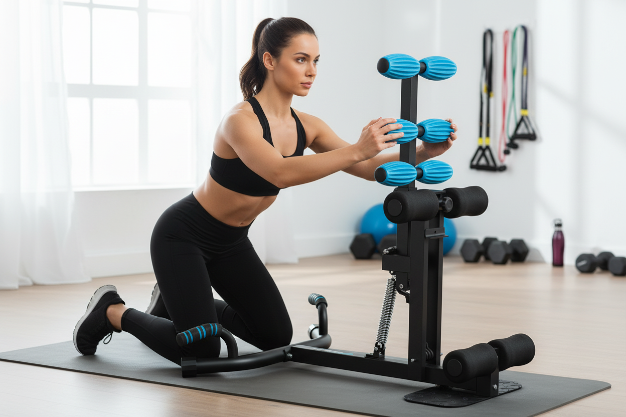 Customer using deep squat core trainer