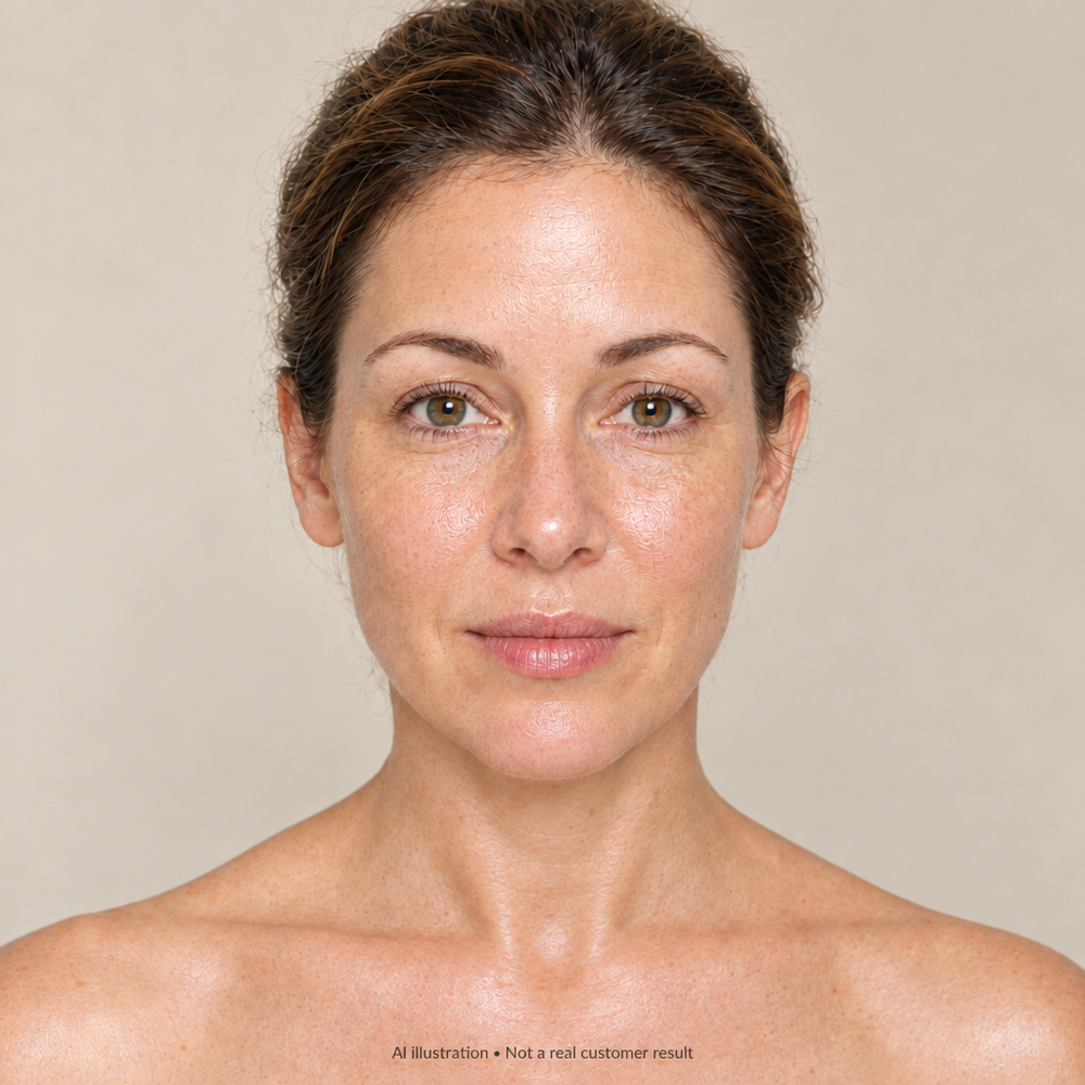 Refined illustrative after portrait with a more radiant glow
