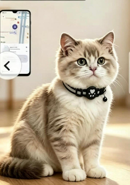 Cat Smart Tracking Collar Lightweight Waterproof Adjustable Works with Google Find Hub Bluetooth Anti Lost GPS Locator for Pet